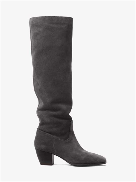 michael kors suede knee high boots grey|michael kors avery suede boot.